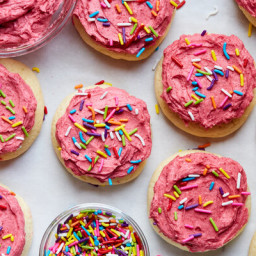 Soft Sugar Cookies With Raspberry Frosting