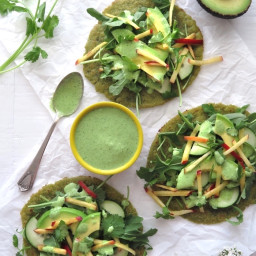Soft Veggie Tacos with Green Tortillas [Paleo-AIP]