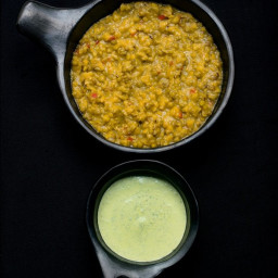 Softly Spiced Mung Beans with Mint and Coriander Yogurt
