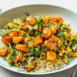 Soulful Squash Dhal with Nutty Brown Rice, Turmeric and Ginger