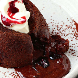 Sour cherry chocolate puddings
