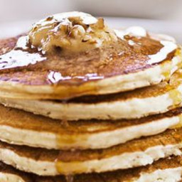 Sour-Cream Pancakes with Maple-Pecan Butter