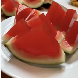 Sour Watermelon Jell-O Shots in a Watermelon Rind