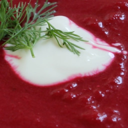 Sous Vide Beet Soup with Caraway and Yogurt