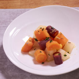 Sous Vide Butter Poached Root Vegetables Recipe