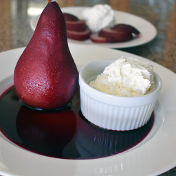Sous Vide Red Wine Poached Pears