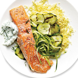 Sous Vide Salmon with Cucumbers