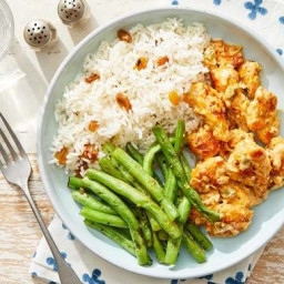 Southern-Style Chicken & Creamy Relish with Green Beans & Rice