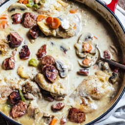 Southern Style Chicken Fricassee with Andouille
