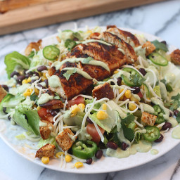 Southwest Chicken Salad with Healthy Avocado Buttermilk Dressing