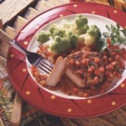 Southwest Pork Chops with Spicy Pumpkin Sauce