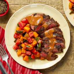 Southwest-Spiced Steak with a Sweet Potato and Poblano Jumble