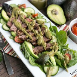 Southwest Steak Salad with Spicy Avocado Dressing