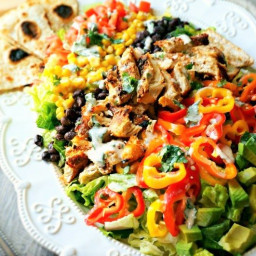 Southwestern Chicken Cobb Salad with Cilantro Lime Dressing