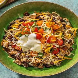 Southwestern Pork Burrito Bowls with Black Beans and Rice
