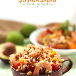 Southwestern Quinoa Salad with Lemon Garlic Shrimp