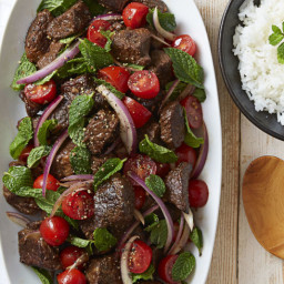 Soy-Braised Beef & Tomato-Mint Salad