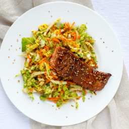 Soy-Ginger Salmon with Sesame Napa Cabbage Slaw