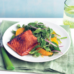 Soy-Glazed Salmon with Watercress Salad