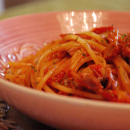 Spaghetti allo Scoglio (fish mix) or Spaghetti On-The-Rock (literally!)