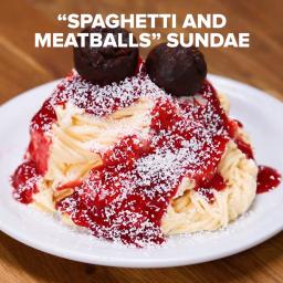“Spaghetti And Meatballs” Sundae Recipe by Tasty