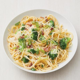 Spaghetti Carbonara with Broccoli