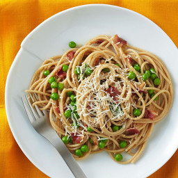 Spaghetti Carbonara with Peas