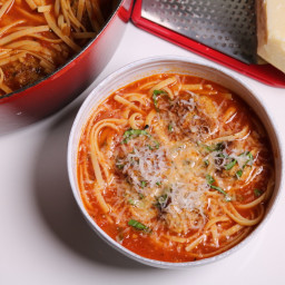Spaghetti Meatball Soup