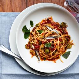 Spaghetti Puttanesca with Boquerones