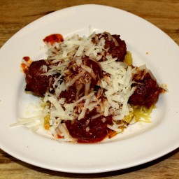 Spaghetti Squash Marinara with Chicken Meatballs