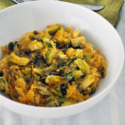 Spaghetti Squash with Brussels Sprouts