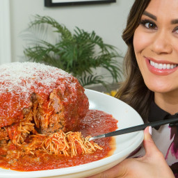 Spaghetti-Stuffed Giant Meatball