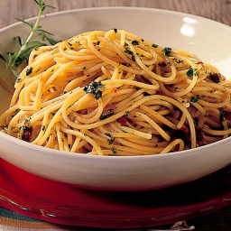 Spaghetti with Anchovies, Herbs and Lemon