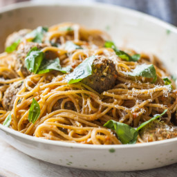 Spaghetti With Beef & Lentil Meatballs