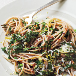 Spaghetti with Collard Greens and Lemon