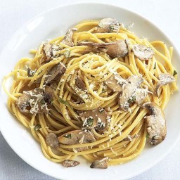 Spaghetti with Mushroom Cream Sauce