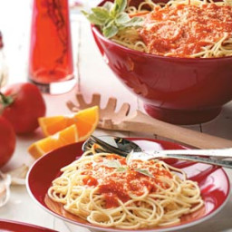 Spaghetti with Roasted Red Pepper Sauce Recipe