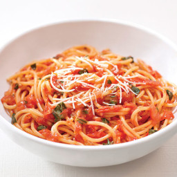 Spaghetti with Roasted Tomato-Basil Sauce