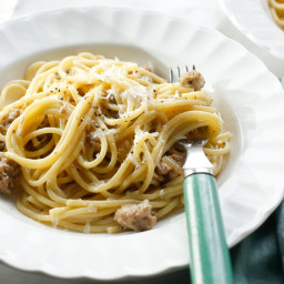 Spaghetti With Sausage Alla Carbonara