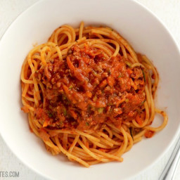 Spaghetti with Vegetable and Meat Sauce