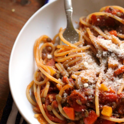 Spaghetti with Vegetarian Lentil Bolognese