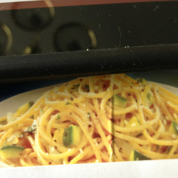 Spaghetti with zucchini and yellow squash