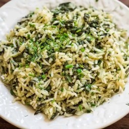 Spanakorizo - Greek Spinach Rice