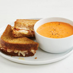 Spanish Grilled Ham and Cheese with Gazpacho