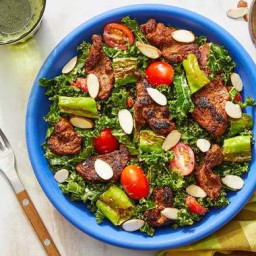 Spanish-Spiced Beef & Kale Salad with Creamy Saffron Dressing