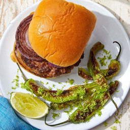 Spanish-Spiced Burgers with Charred Shishito Peppers & Lime Salt