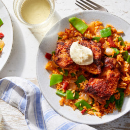 Spanish-Spiced Chicken & Rice with Piquillo Peppers  & Snow Peas