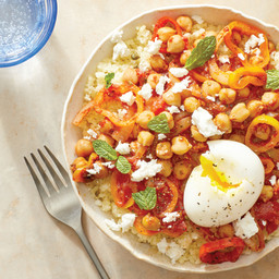 Spanish-Spiced Chickpeas with Couscous, Feta, & Soft-Boiled Eggs