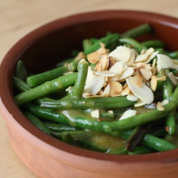 Spanish Style Green Beans with Almonds & Anchovy Dressing