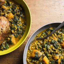 Spanish-Style Lentil, Chard and Butternut Stew